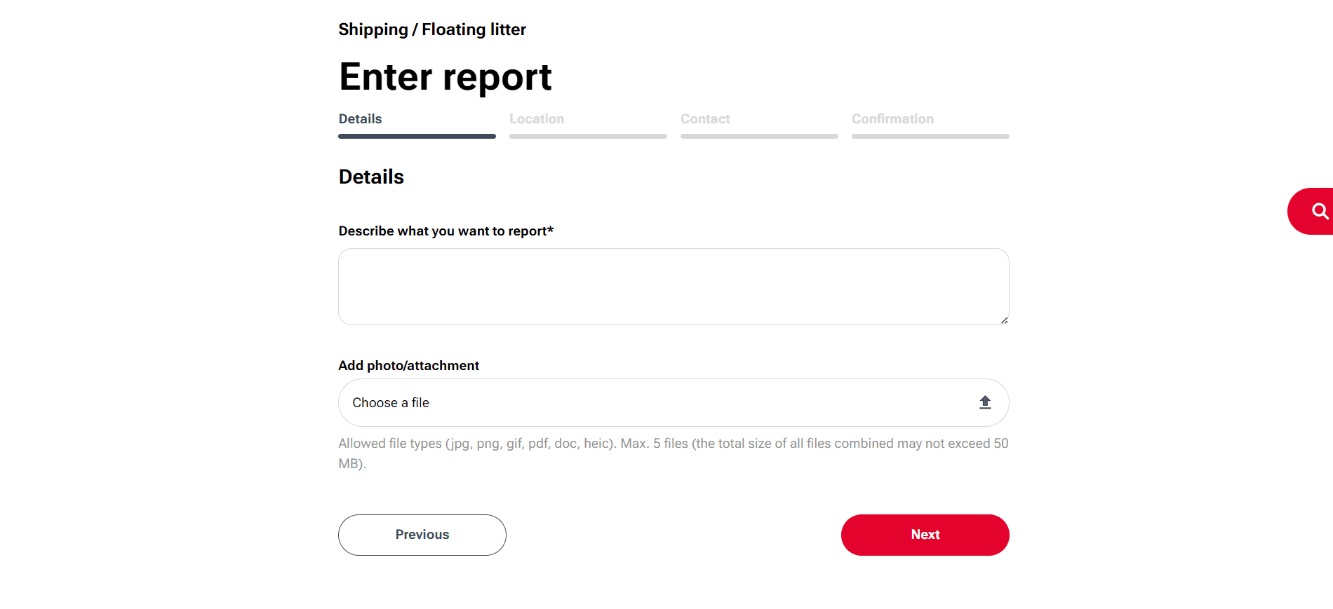 Reporting Point form